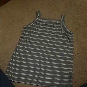 Target Gray and White Striped Kids Tank Top